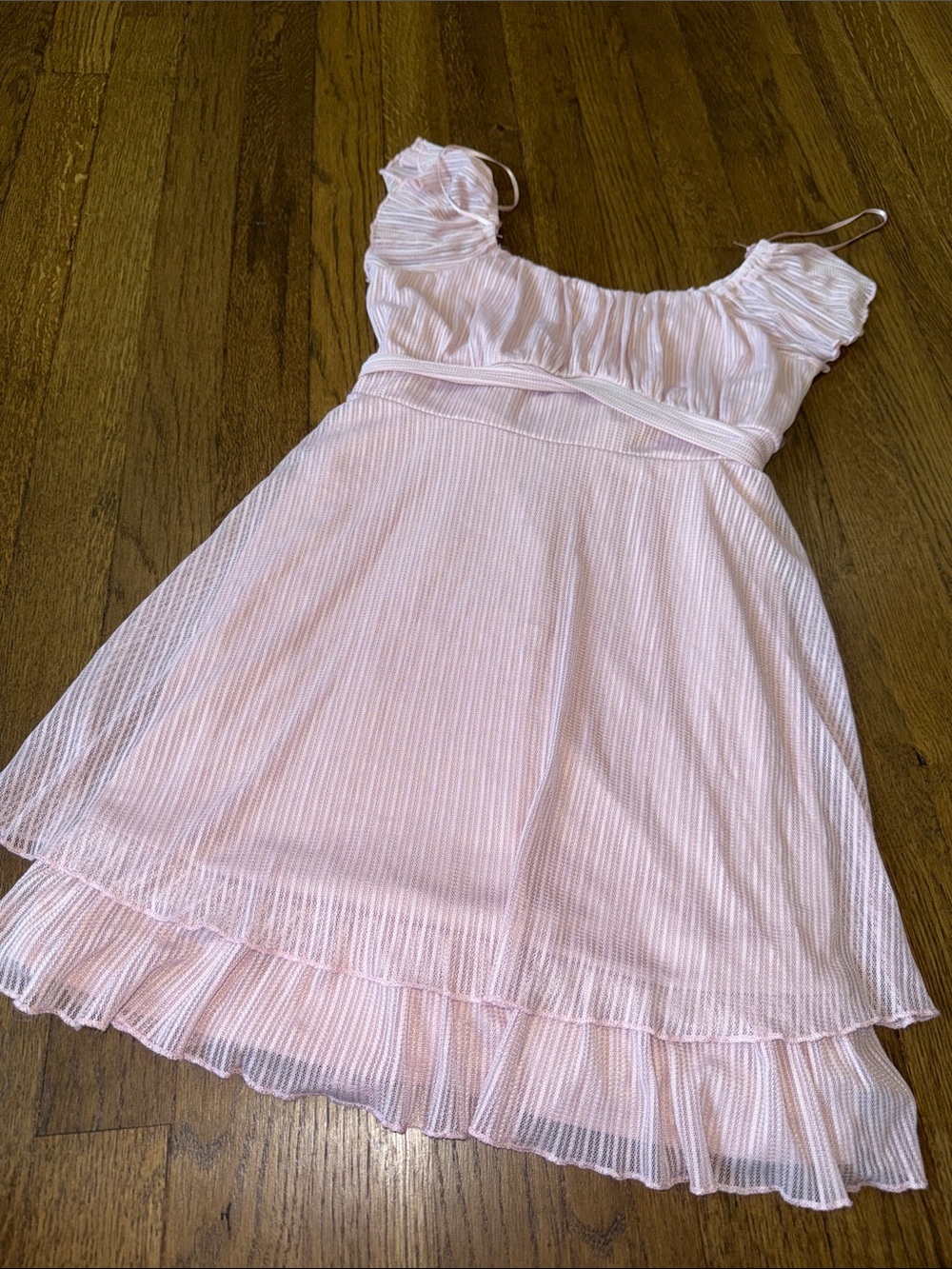 Inspired Hearts Light Pink Ruffle Mesh Party Dress